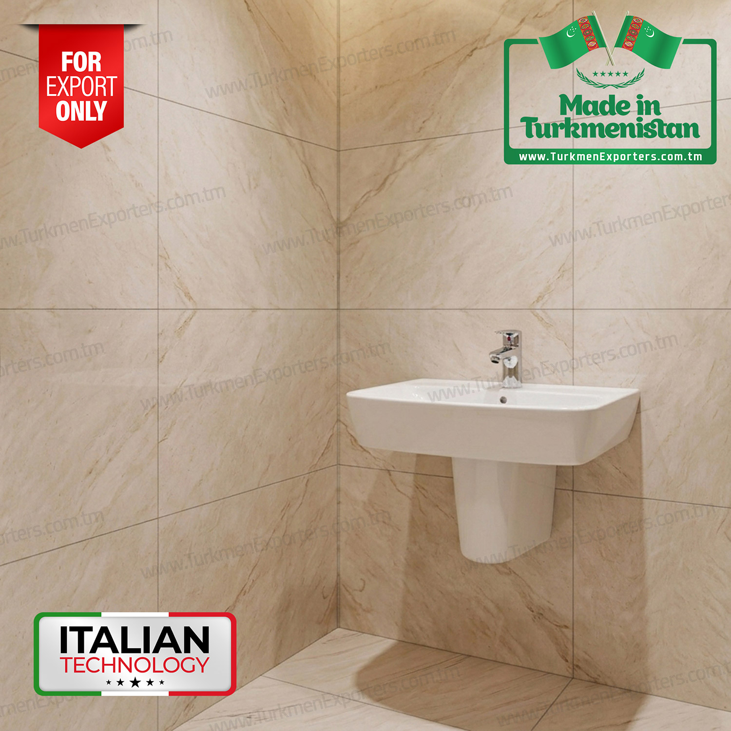 Wall hung wash basin Made in Turkmenistan | Eziz Doganlar Keramika ES
