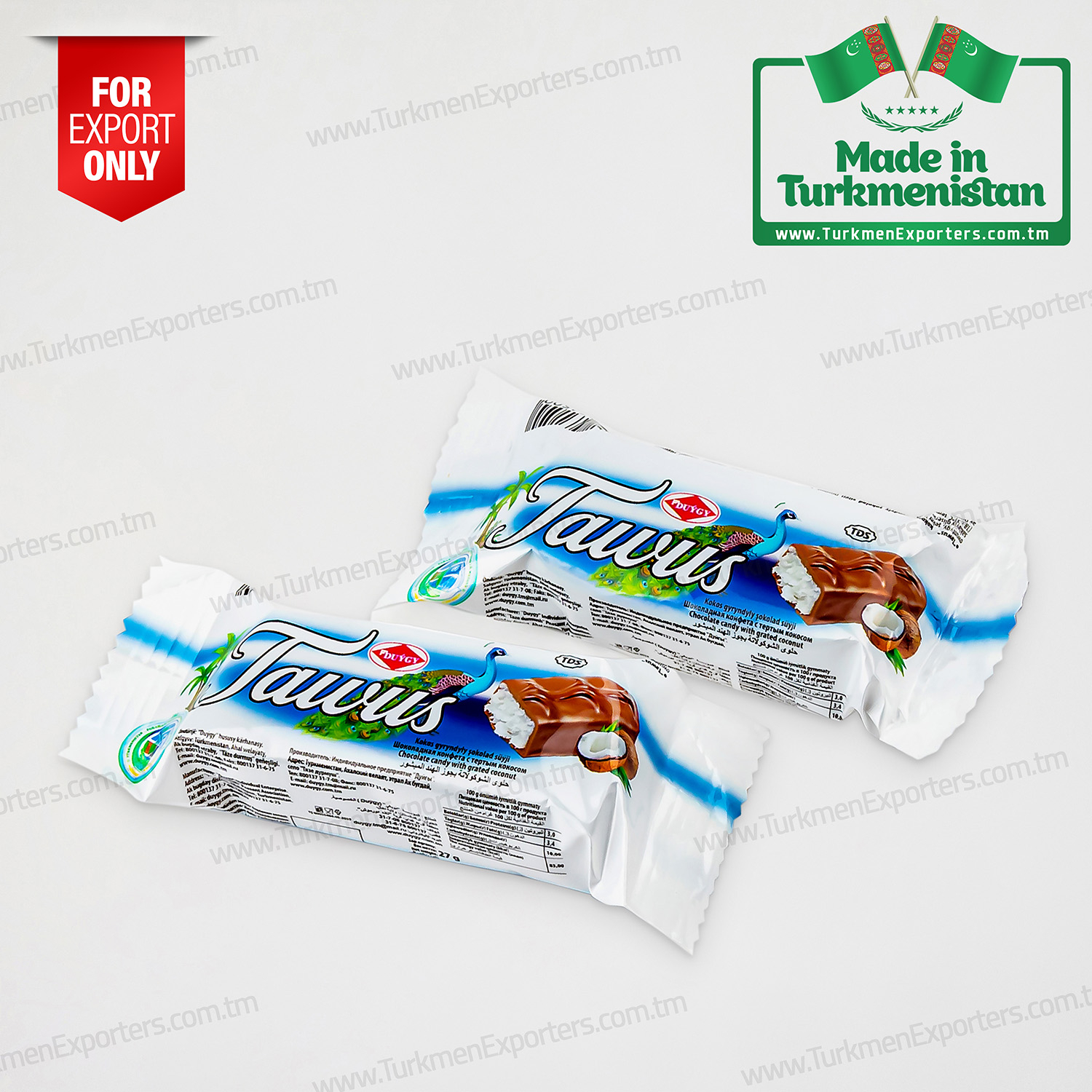 Coconut chocolate candy Made in Turkmenistan  | Duygy Confectionary Factory