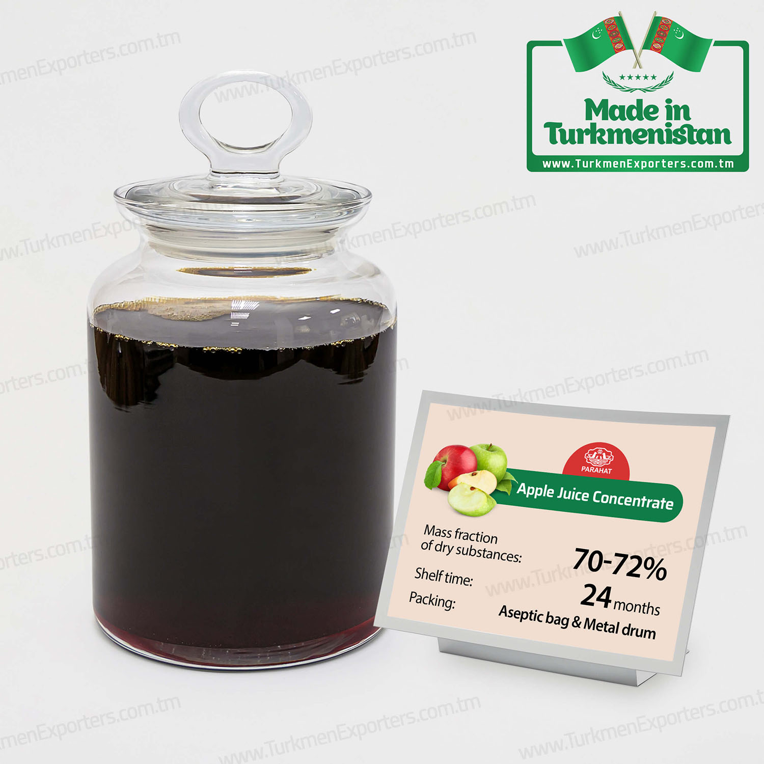 Concentrated apple juice wholesale from Turkmenistan | Parahat - Juice Concentrates Factory