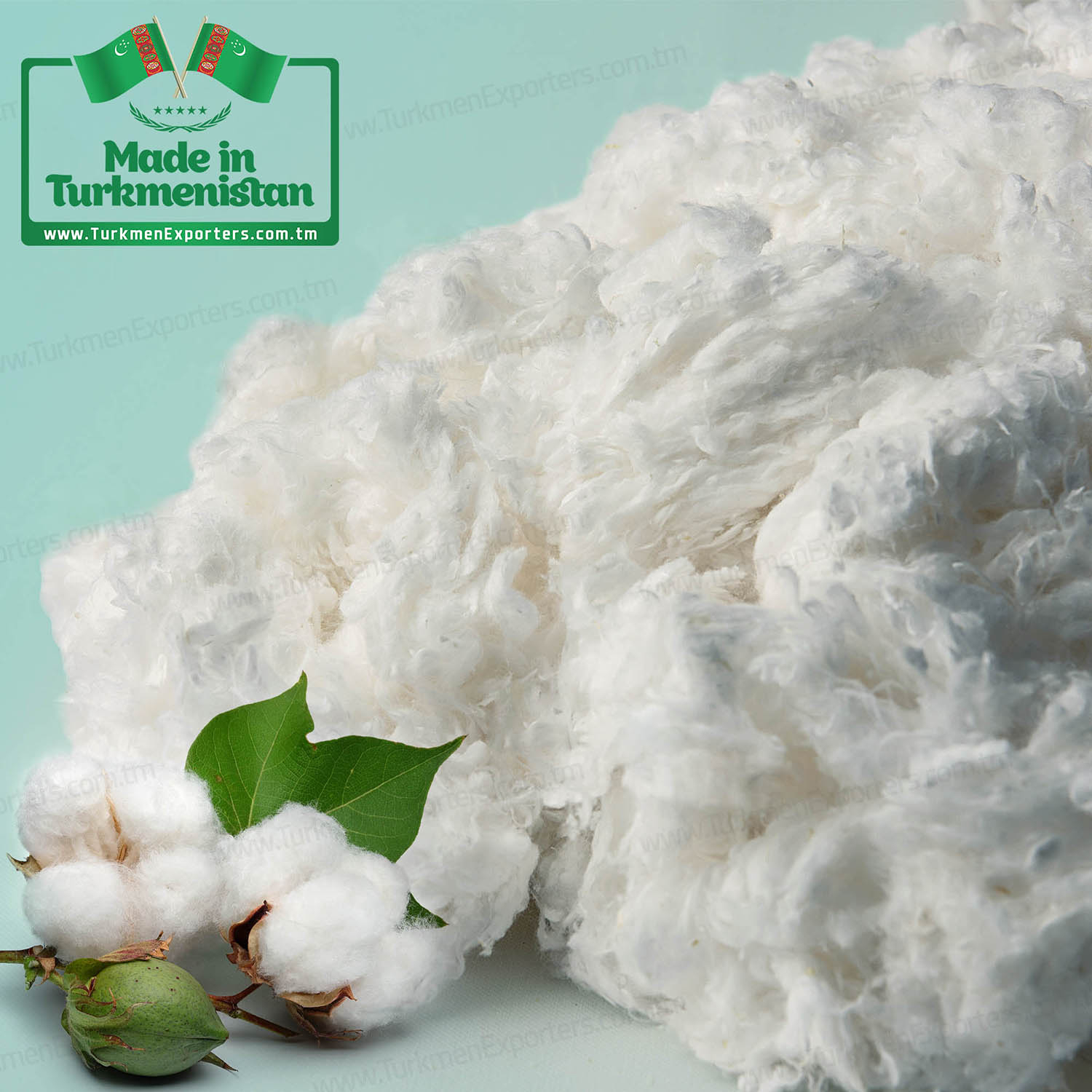 Bleached cotton made from refined cotton spinning waste Ashgabat