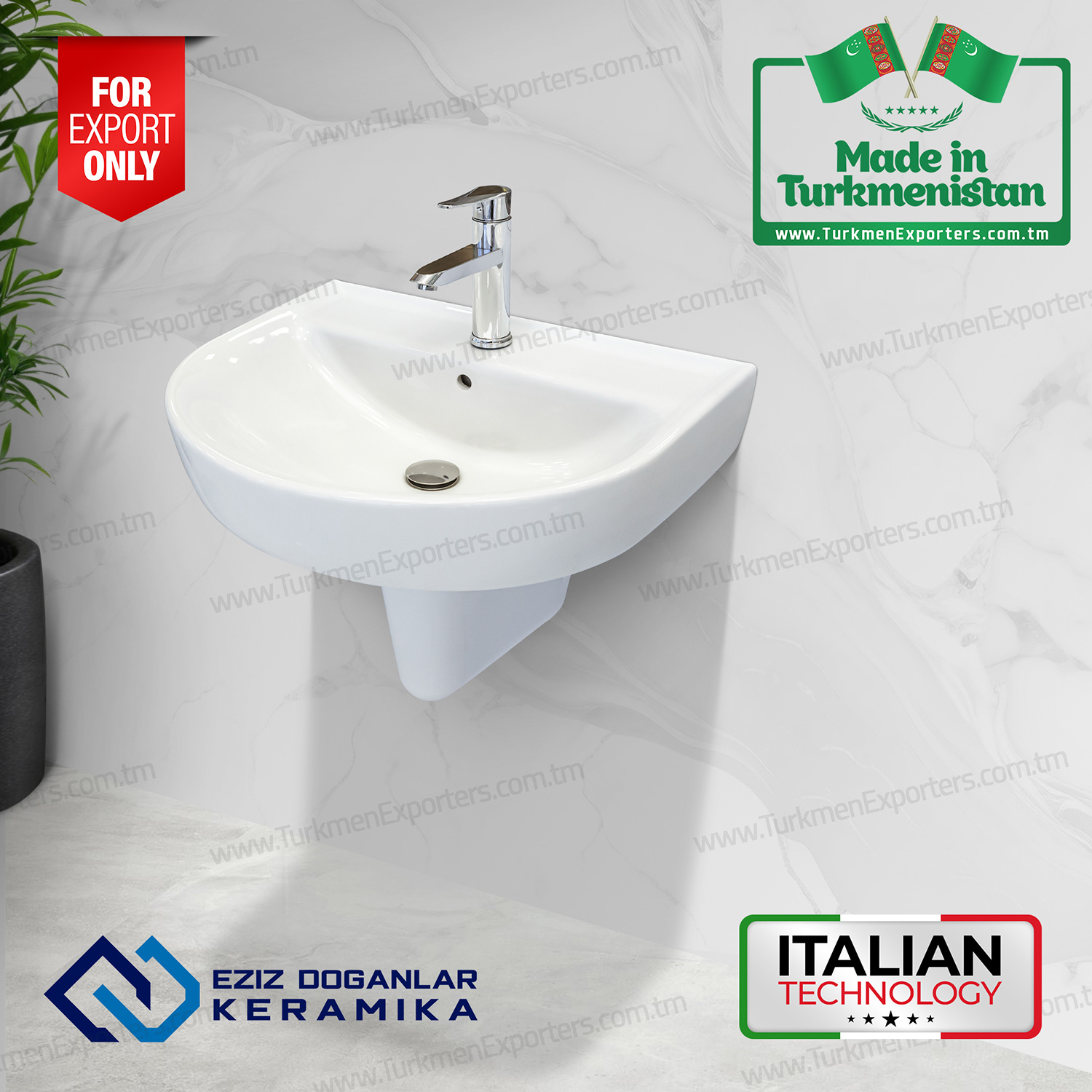 Seramik yarım ayak lavabo | Eziz Doganlar Keramika