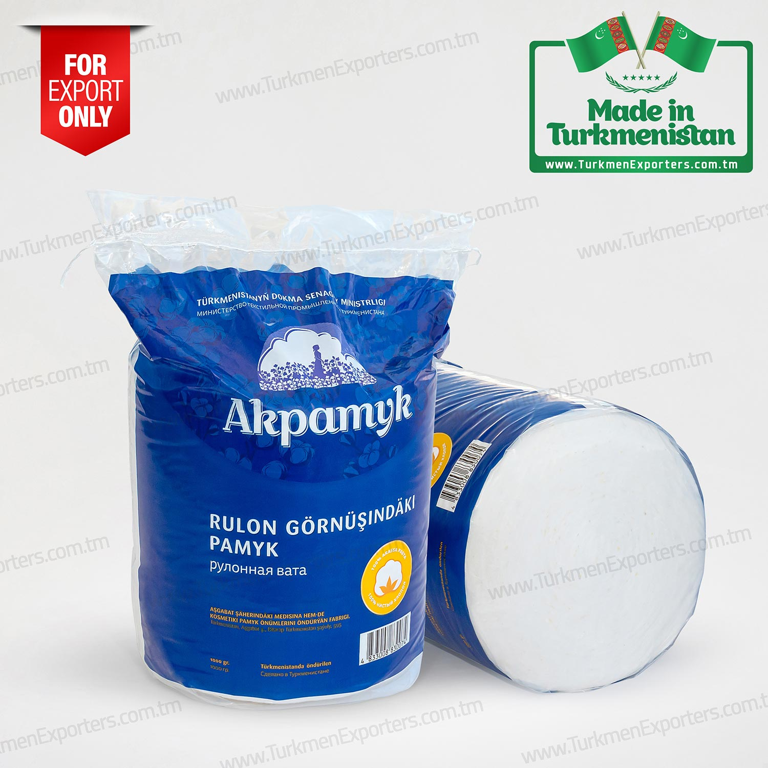 Rulon görnüşindäki pamyk Türkmenistanyň önümi | Aşgabat şäherindäki medisina hem-de kosmetiki pamyk önümlerini öndürýän kärhana