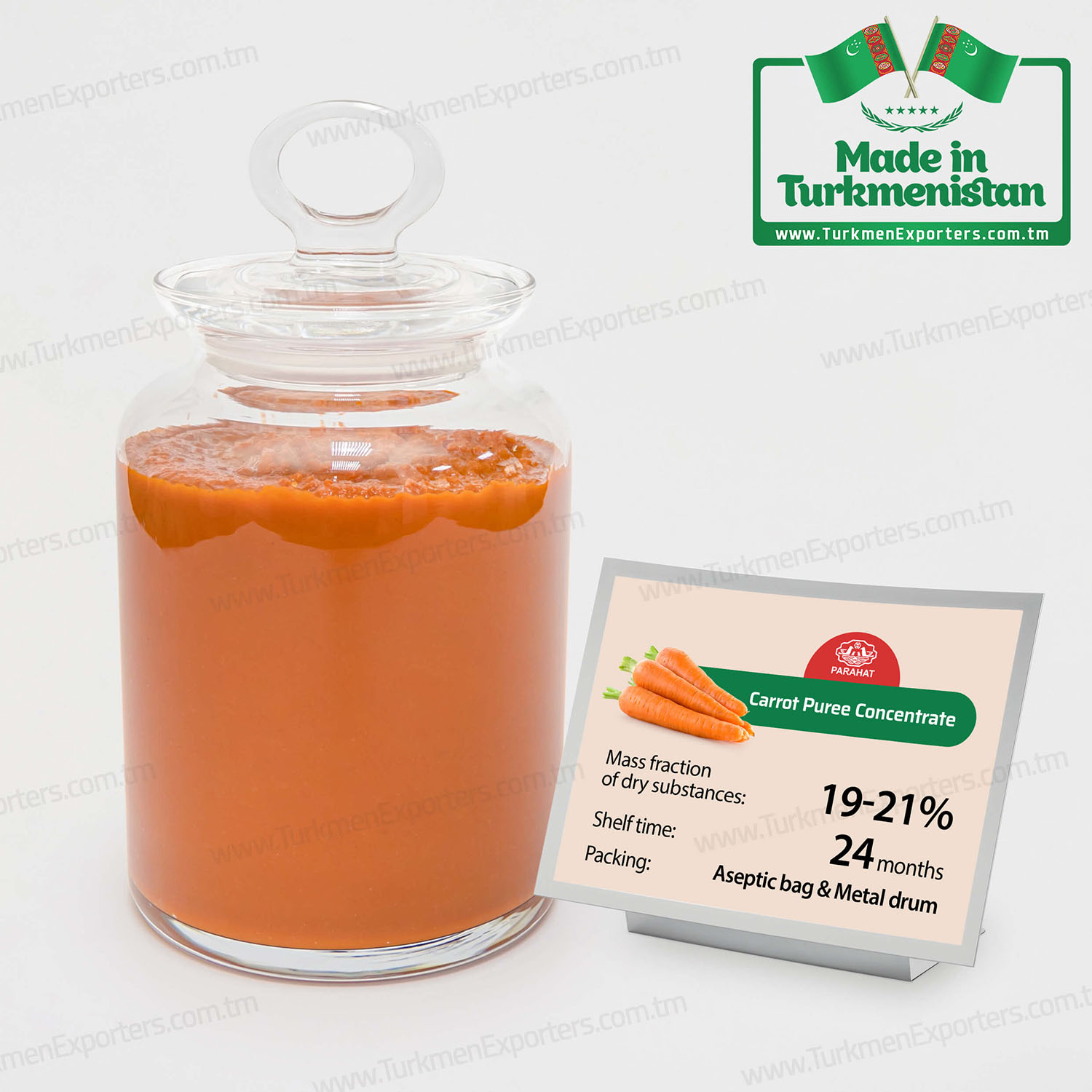 Concentrated carrot puree Made in Turkmenistan | Parahat - Juice Concentrates Factory