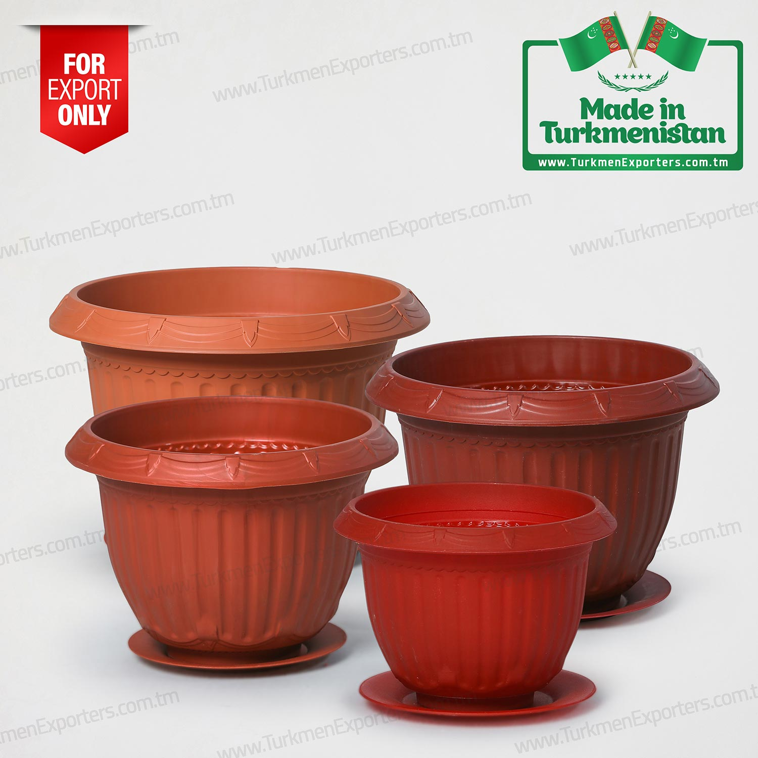 Plastic flower pot wholesale for export from Turkmenistan | Turkmen Shohle economic society