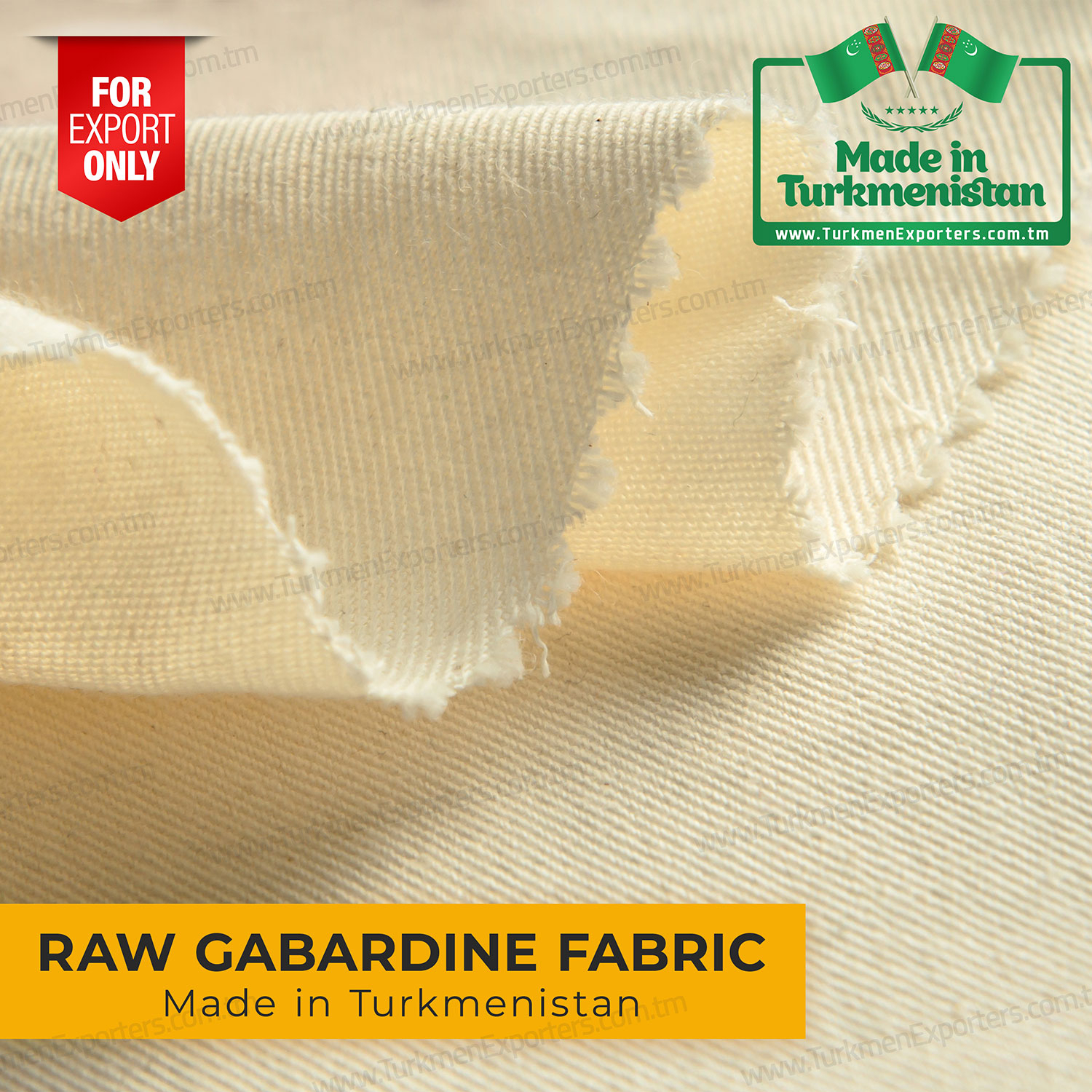 Хлопчатобумажная суровая ткань Габардин оптом из Туркменистана | Туркмен Экспорт Торговые Услуги ИП