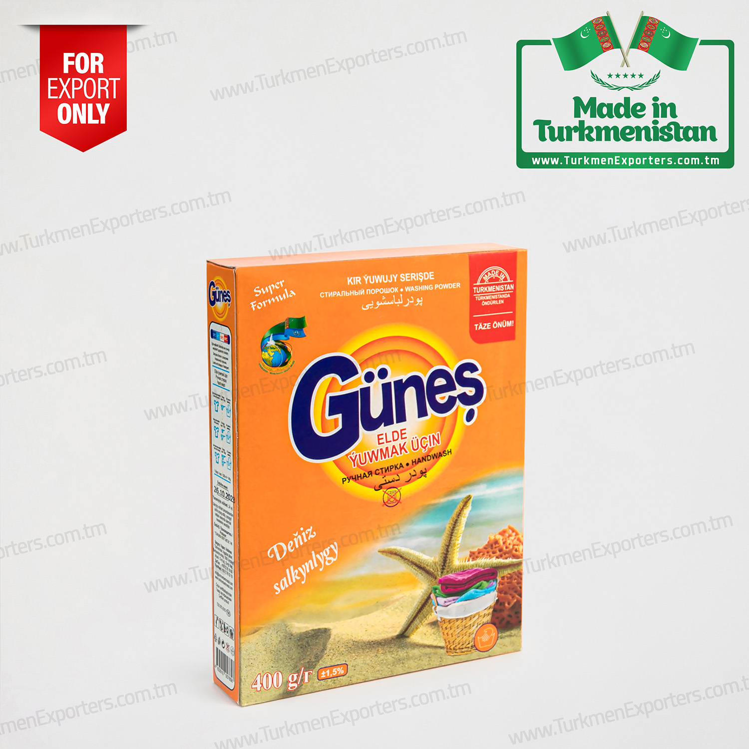 Elde yıkama toz deterjanı Güneş 400gr | Türkmen Berk Metal özel şirketi