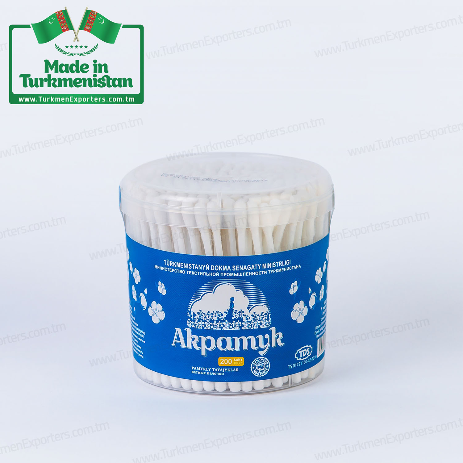 Cotton buds wholesale from Turkmenistan | Ashgabat factory for production of medical wadding and cosmetic cotton products