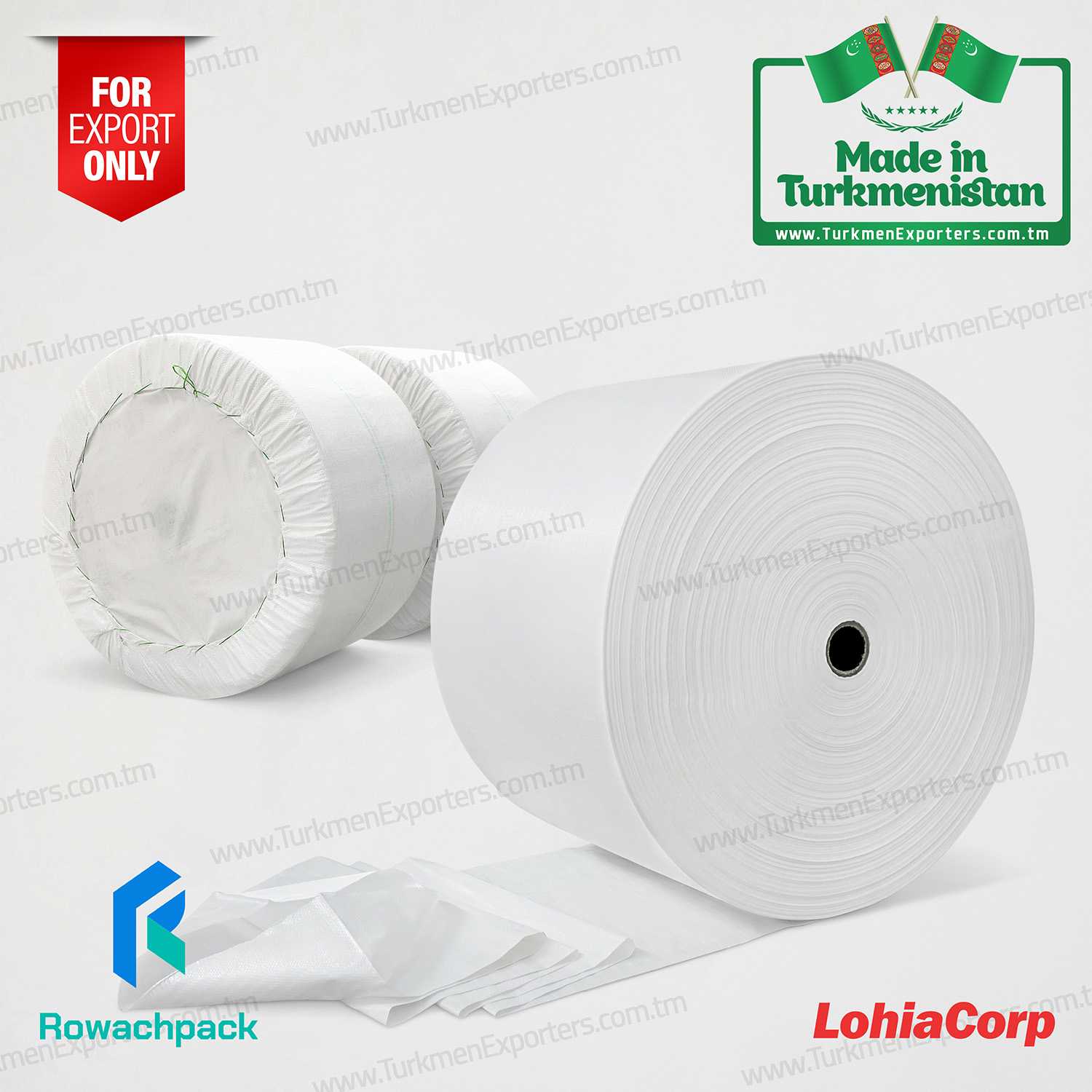 White PP woven bags fabric roll | Rowachlan Galkynysh individual enterprise 