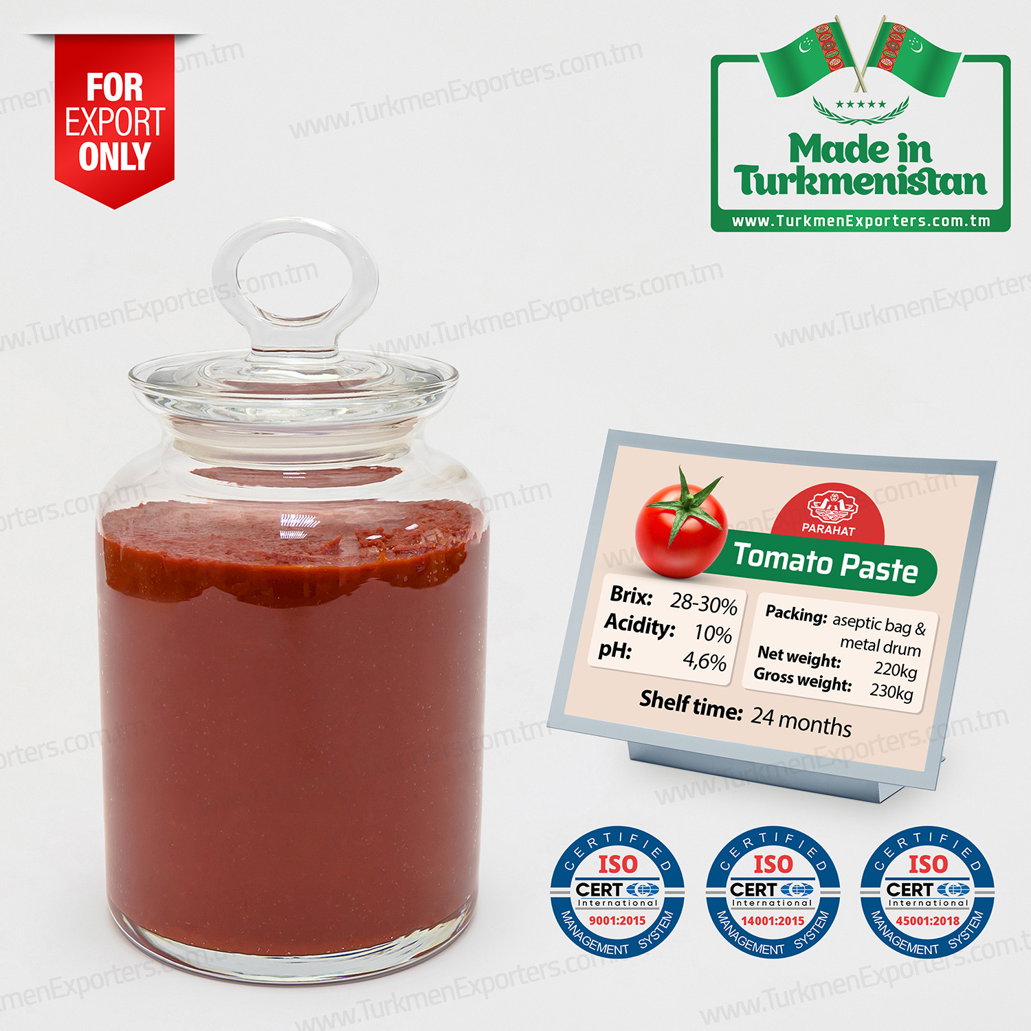 Tomato Paste Brix 28-30% | Parahat fruit puree concentrates factory