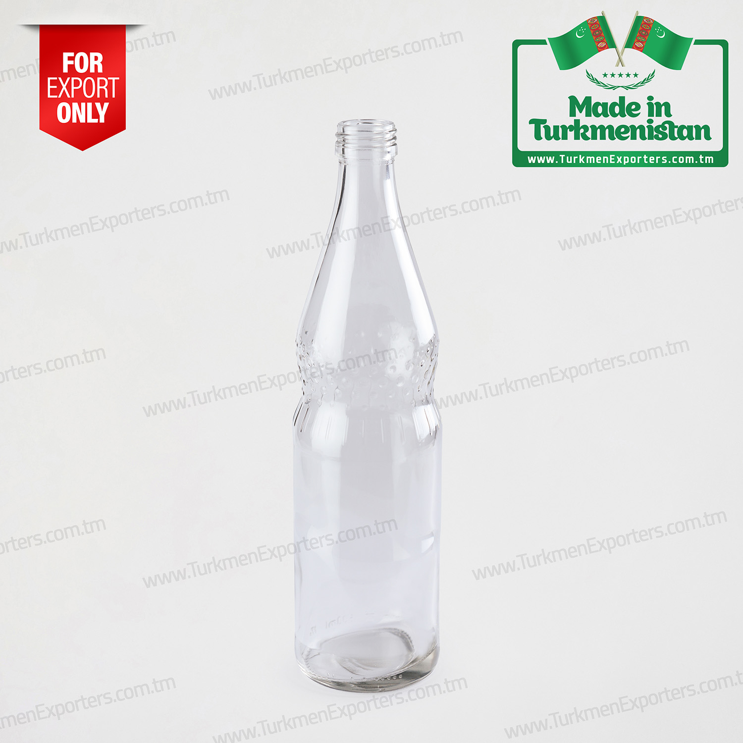 Стеклянные бутылки для безалкогольных напитков Произведено в Туркменистане | Предприятие Туркмен Айна Онумлери
