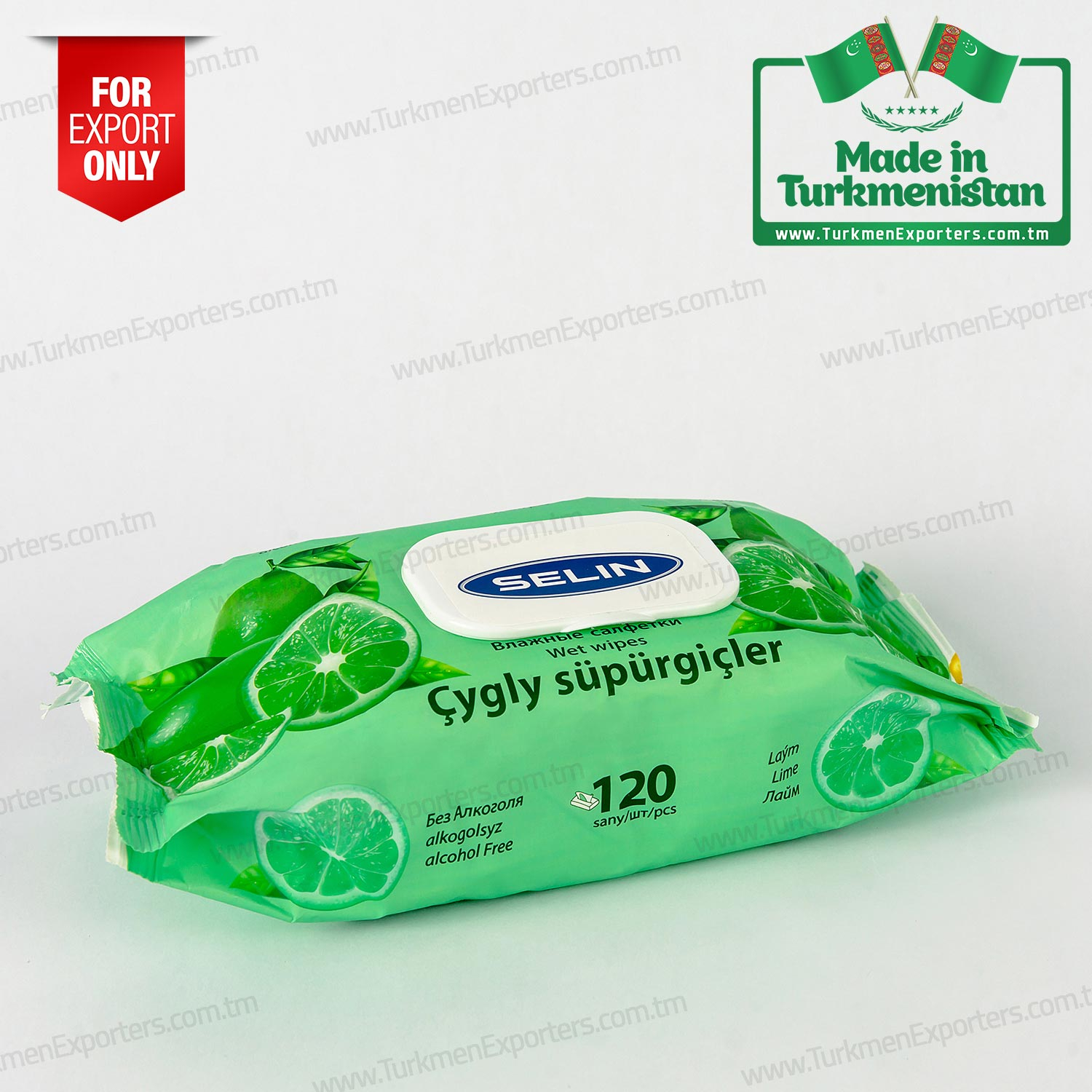 Selin wet wipes (lime - 120pc) | Umytly Nesil economic society