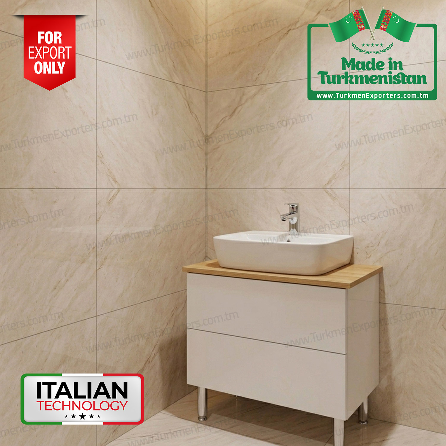 Countertop wash basin Made in Turkmenistan | Eziz Doganlar Keramika ES