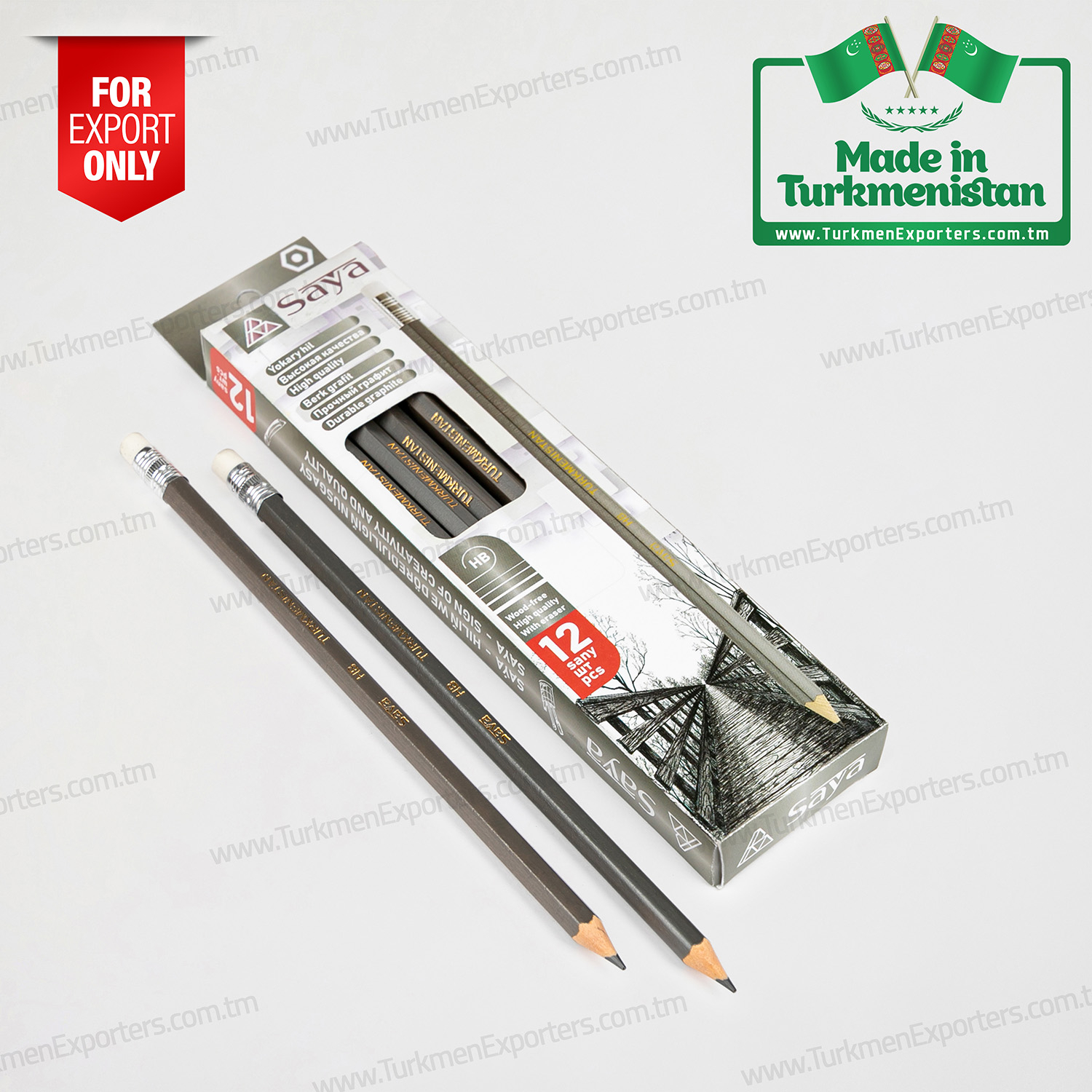 Graphite HB pencils in Turkmenistan wholesale for export | Dowrebap Hil individual enterprise