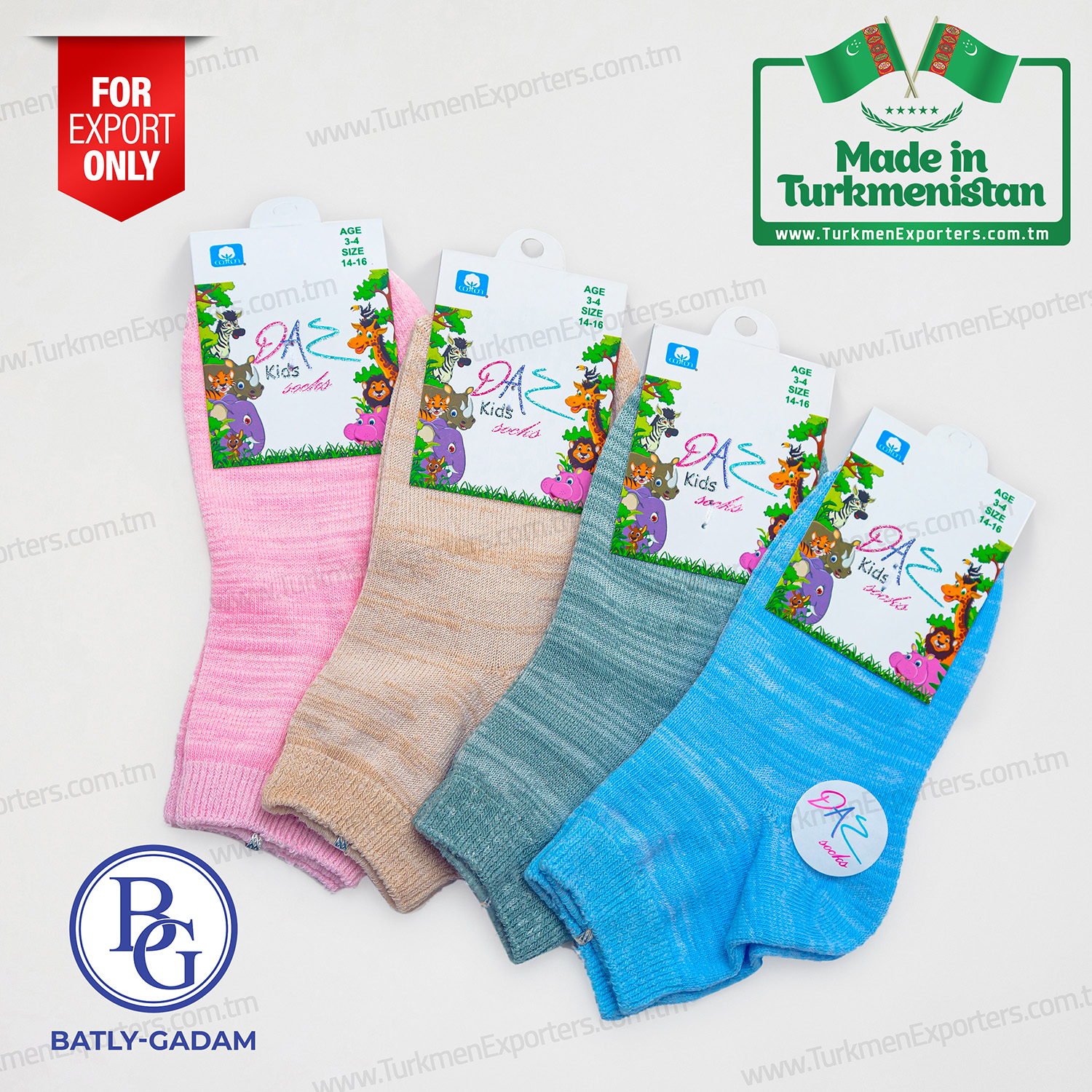 Socks for kids in Turkmenistan wholesale for export  | Batly Gadam individual enterprise