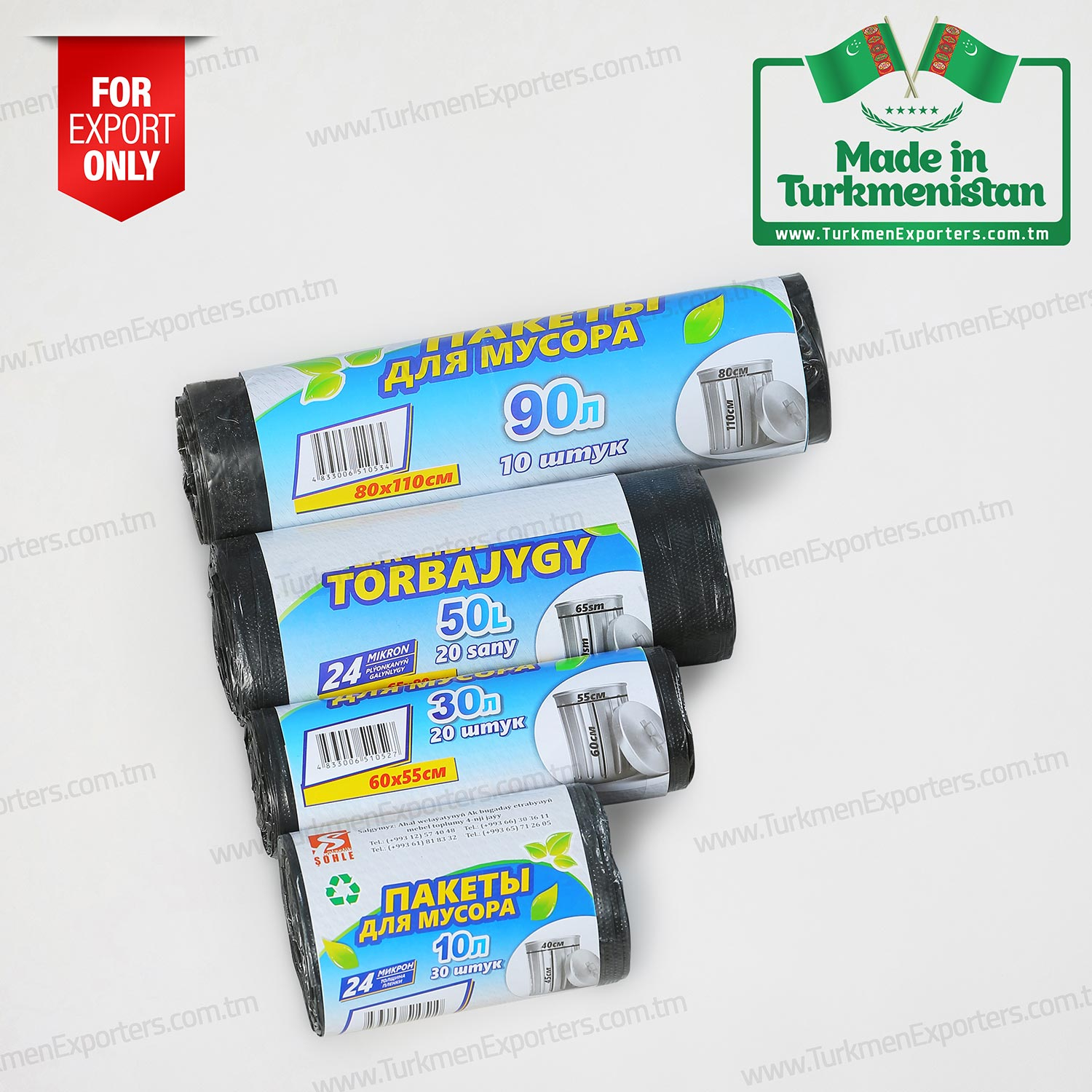 Türkmenistanda üretilmiş çöp torbası | Türkmen Şöhle limited şirketi